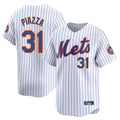 Silnrao NY.Mets #31 Mike Piazza Player White Home Replica Stitched Jerseys