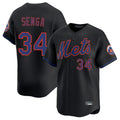 Silnrao NY.Mets #34 Kodai Senga Player Black Alternate Home Limited Stitched Jerseys