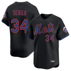 Silnrao NY.Mets #34 Kodai Senga Player Black Alternate Home Limited Stitched Jerseys