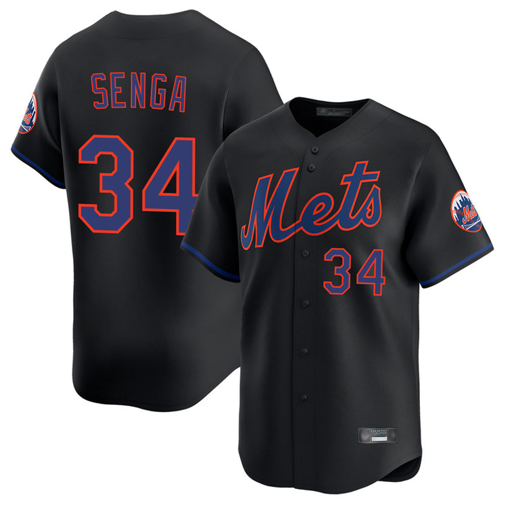 Silnrao NY.Mets #34 Kodai Senga Player Black Alternate Home Limited Stitched Jerseys