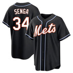 Silnrao NY.Mets #34 Kodai Senga Player Black Fashion Out Game Stitched Jerseys
