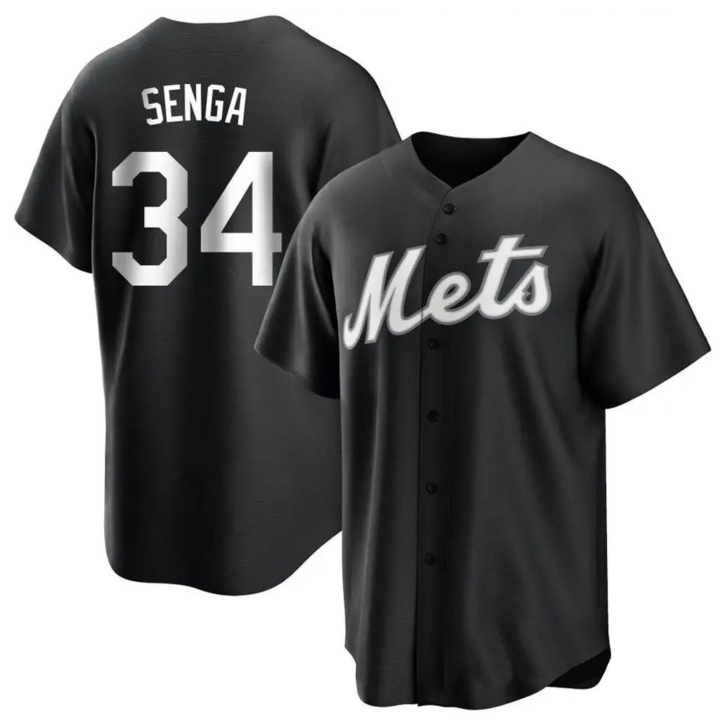 Silnrao NY.Mets #34 Kodai Senga Player Black Home Game Stitched Jerseys