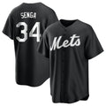 Silnrao NY.Mets #34 Kodai Senga Player Black Home Game Stitched Jerseys