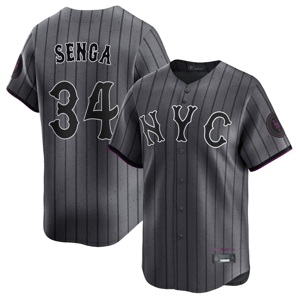 Silnrao NY.Mets #34 Kodai Senga Player Gray City Connect Limited Stitched Jerseys