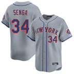 Silnrao NY.Mets #34 Kodai Senga Player Gray Road Limited Home Stitched Jerseys