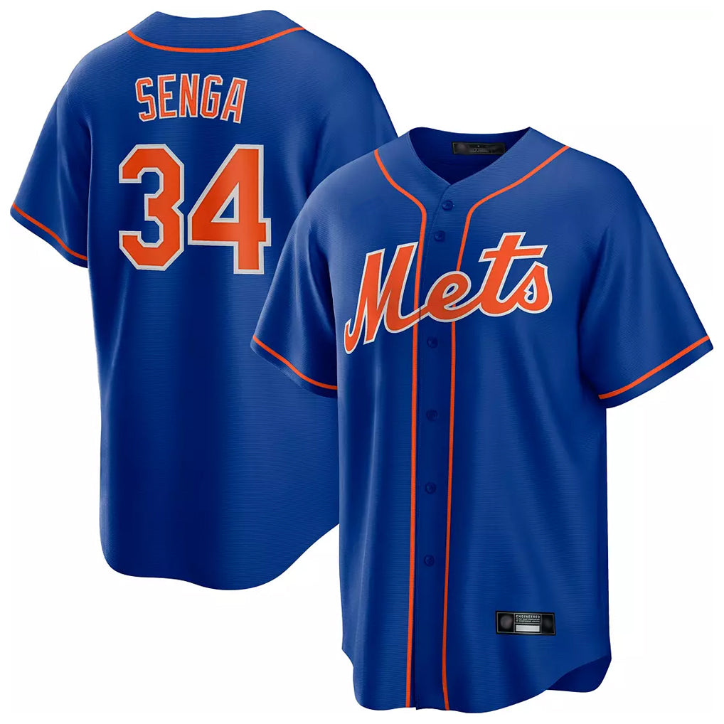 Silnrao NY.Mets #34 Kodai Senga Player Royal Home Game Stitched Jerseys