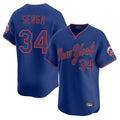 Silnrao NY.Mets #34 Kodai Senga Player Royal T-shirt Home Limited Elite Stitched Jerseys