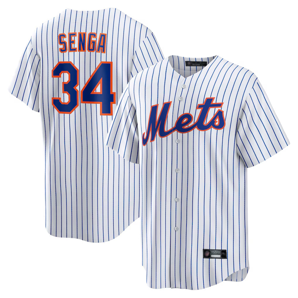 Silnrao NY.Mets #34 Kodai Senga Player White Home Replica Stitched Jerseys