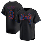 Silnrao NY.Mets #3 Carson Benge Player Black Alternate Home Limited Stitched Jerseys