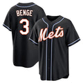 Silnrao NY.Mets #3 Carson Benge Player Black Fashion Out Game Stitched Jerseys