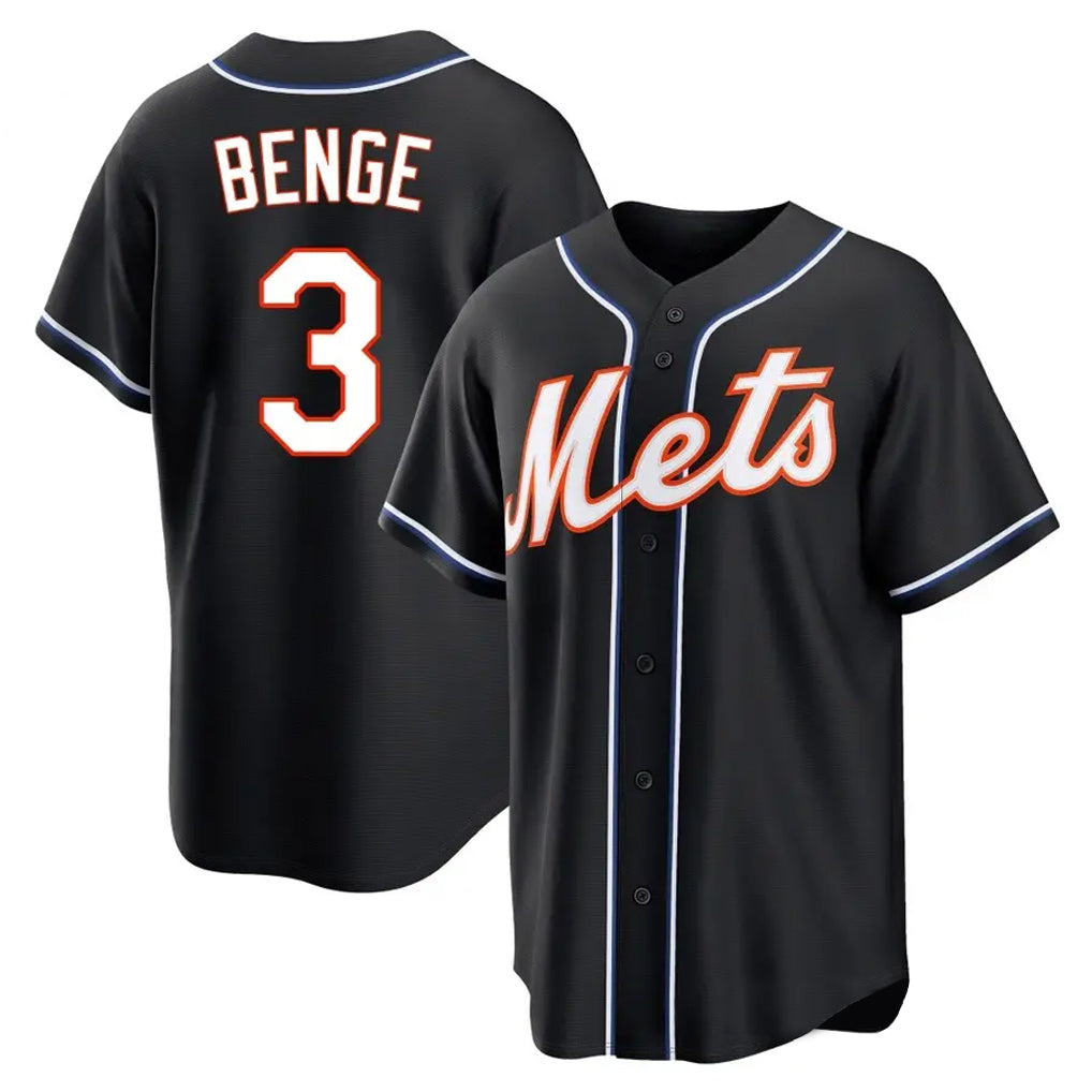 Silnrao NY.Mets #3 Carson Benge Player Black Fashion Out Game Stitched Jerseys