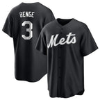 Silnrao NY.Mets #3 Carson Benge Player Black Home Game Stitched Jerseys