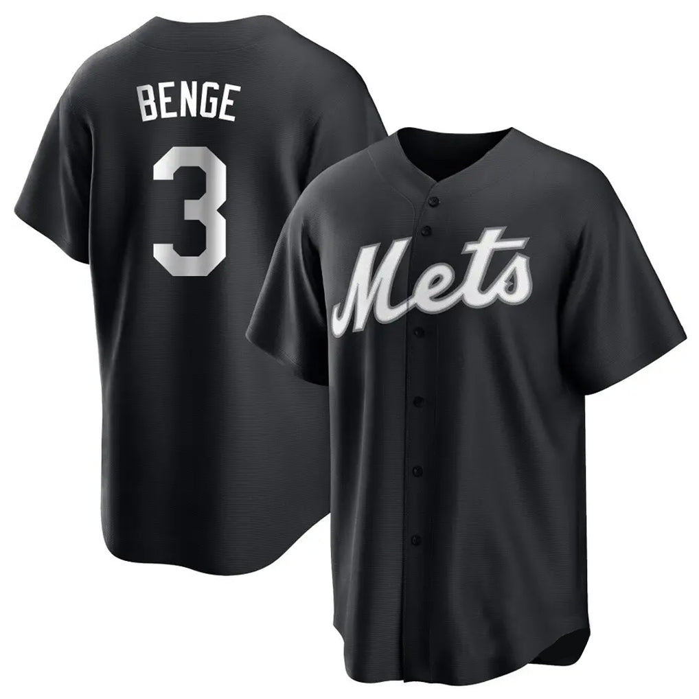 Silnrao NY.Mets #3 Carson Benge Player Black Home Game Stitched Jerseys