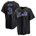 Silnrao NY.Mets #3 Carson Benge Player Black Replica Home Game Stitched Jerseys