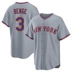 Silnrao NY.Mets #3 Carson Benge Player Gray Road Home Game Stitched Jerseys