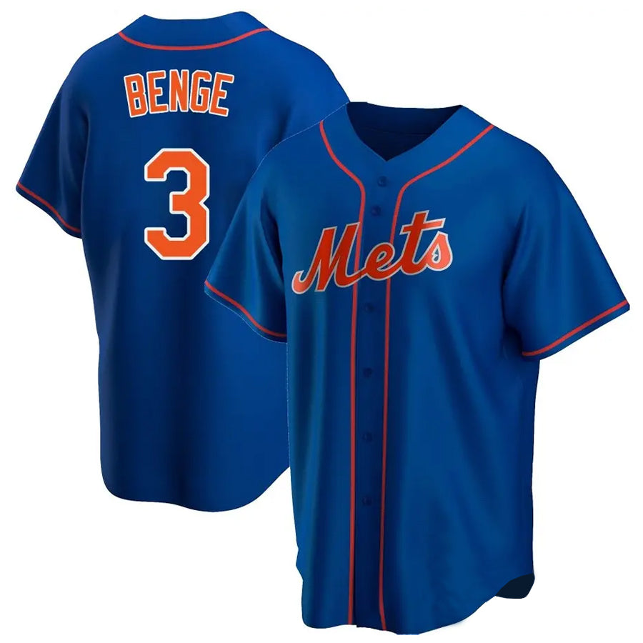Silnrao NY.Mets #3 Carson Benge Player Royal Home Game Stitched Jerseys