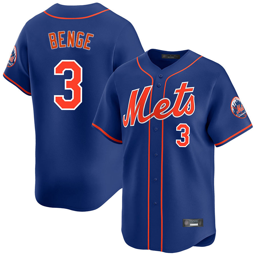 Silnrao NY.Mets #3 Carson Benge Player Royal Home Limited Stitched Jerseys