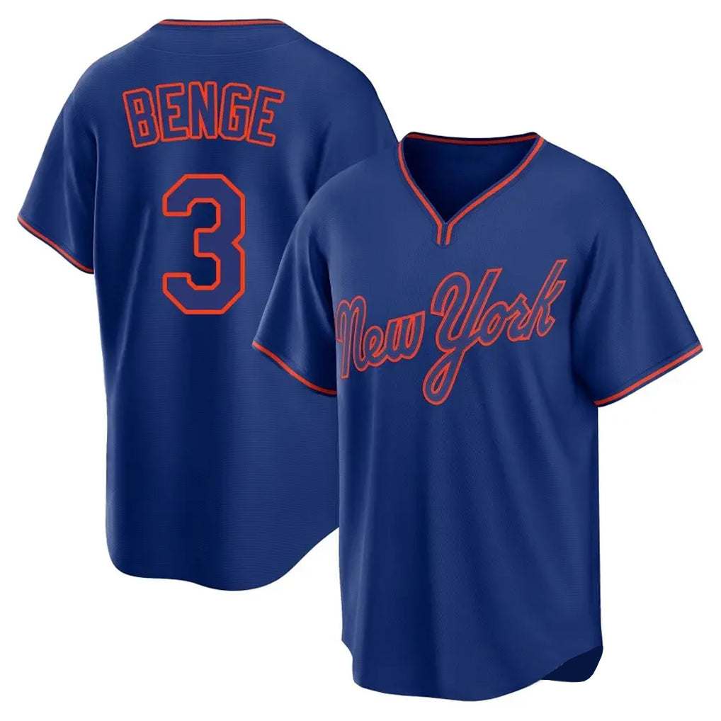 Silnrao NY.Mets #3 Carson Benge Player Royal T-shirt Home Game Stitched Jerseys