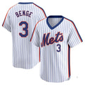 Silnrao NY.Mets #3 Carson Benge Player White Cooperstown Collection T-shirt Game Stitched Jerseys