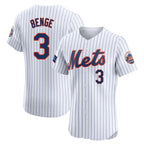 Silnrao NY.Mets #3 Carson Benge Player White Home Limited Elite Stitched Jerseys