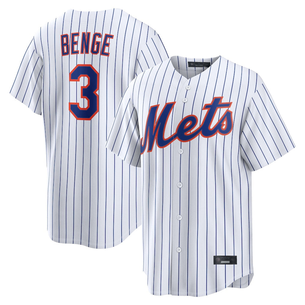 Silnrao NY.Mets #3 Carson Benge Player White Home Limited Stitched Jerseys