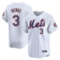 Silnrao NY.Mets #3 Carson Benge Player White Home Replica Stitched Jerseys
