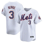 Silnrao NY.Mets #3 Carson Benge Player White Home Replica Stitched Jerseys