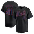 Silnrao NY.Mets #41 Tom Seaver Player Black Alternate Home Limited Stitched Jerseys