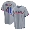 Silnrao NY.Mets #41 Tom Seaver Player Gray Road Home Game Stitched Jerseys