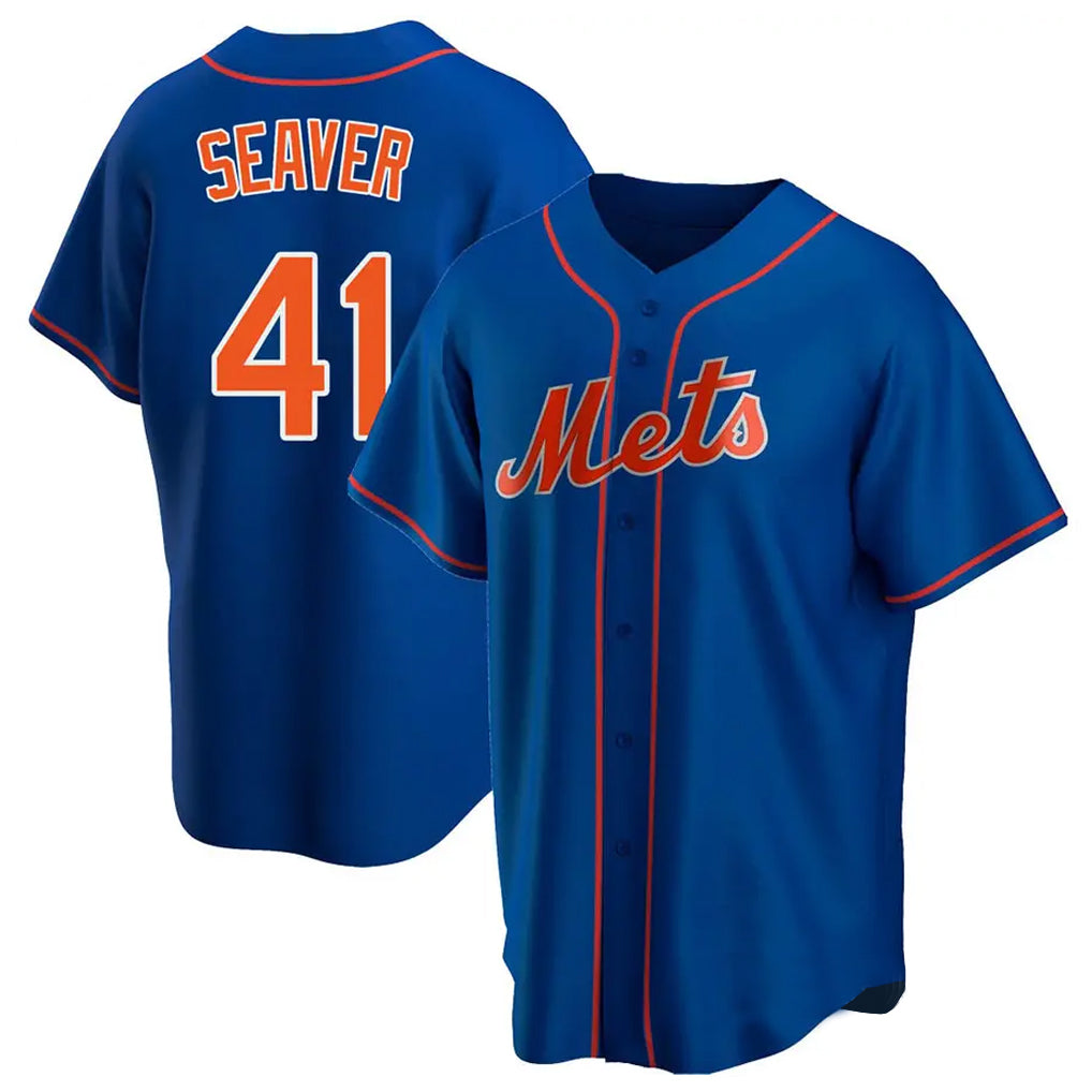 Silnrao NY.Mets #41 Tom Seaver Player Royal Home Game Stitched Jerseys