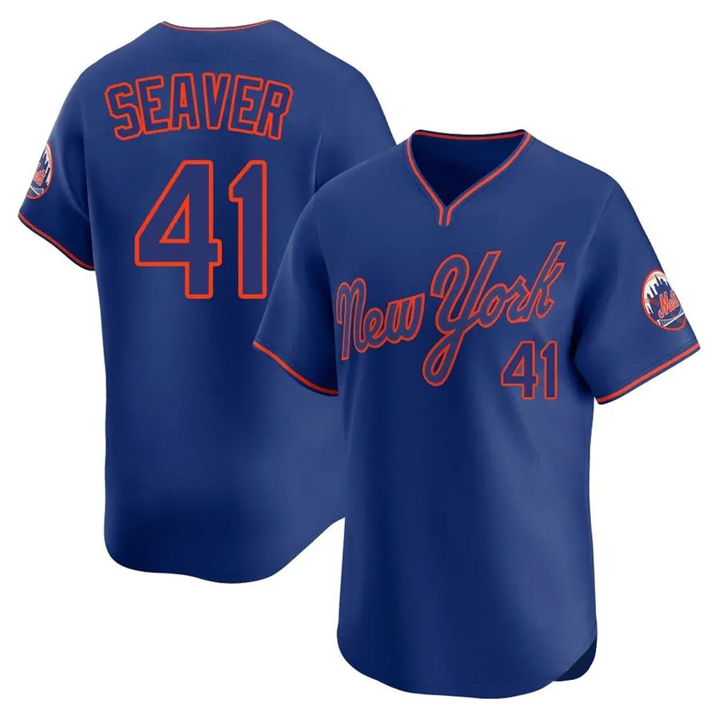 Silnrao NY.Mets #41 Tom Seaver Player Royal T-shirt Home Limited Elite Stitched Jerseys