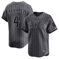 Silnrao NY.Mets #4 Francisco Alvarez Player Gray City Connect Limited Stitched Jerseys