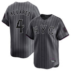 Silnrao NY.Mets #4 Francisco Alvarez Player Gray City Connect Limited Stitched Jerseys