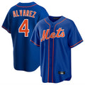 Silnrao NY.Mets #4 Francisco Alvarez Player Royal Home Game Stitched Jerseys