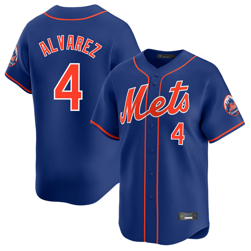 Silnrao NY.Mets #4 Francisco Alvarez Player Royal Home Limited Stitched Jerseys