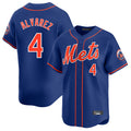 Silnrao NY.Mets #4 Francisco Alvarez Player Royal Home Limited Stitched Jerseys