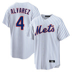 Silnrao NY.Mets #4 Francisco Alvarez Player White Home Game Stitched Jerseys
