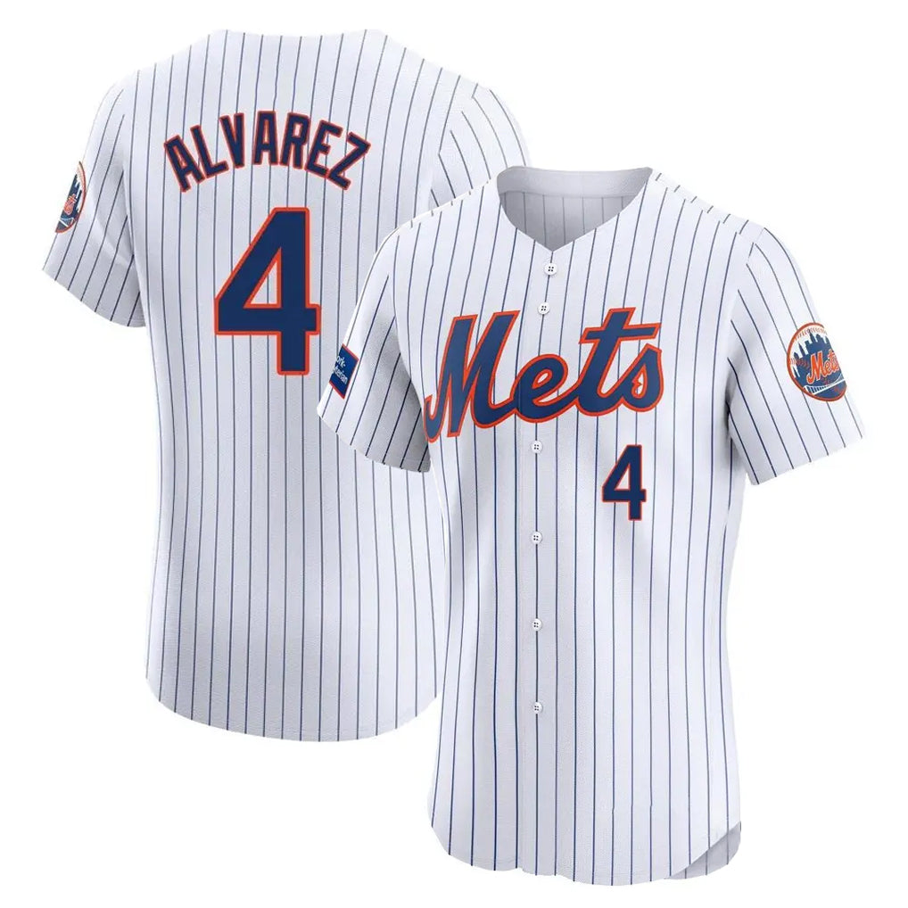 Silnrao NY.Mets #4 Francisco Alvarez Player White Home Limited Elite Stitched Jerseys