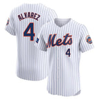 Silnrao NY.Mets #4 Francisco Alvarez Player White Home Limited Elite Stitched Jerseys