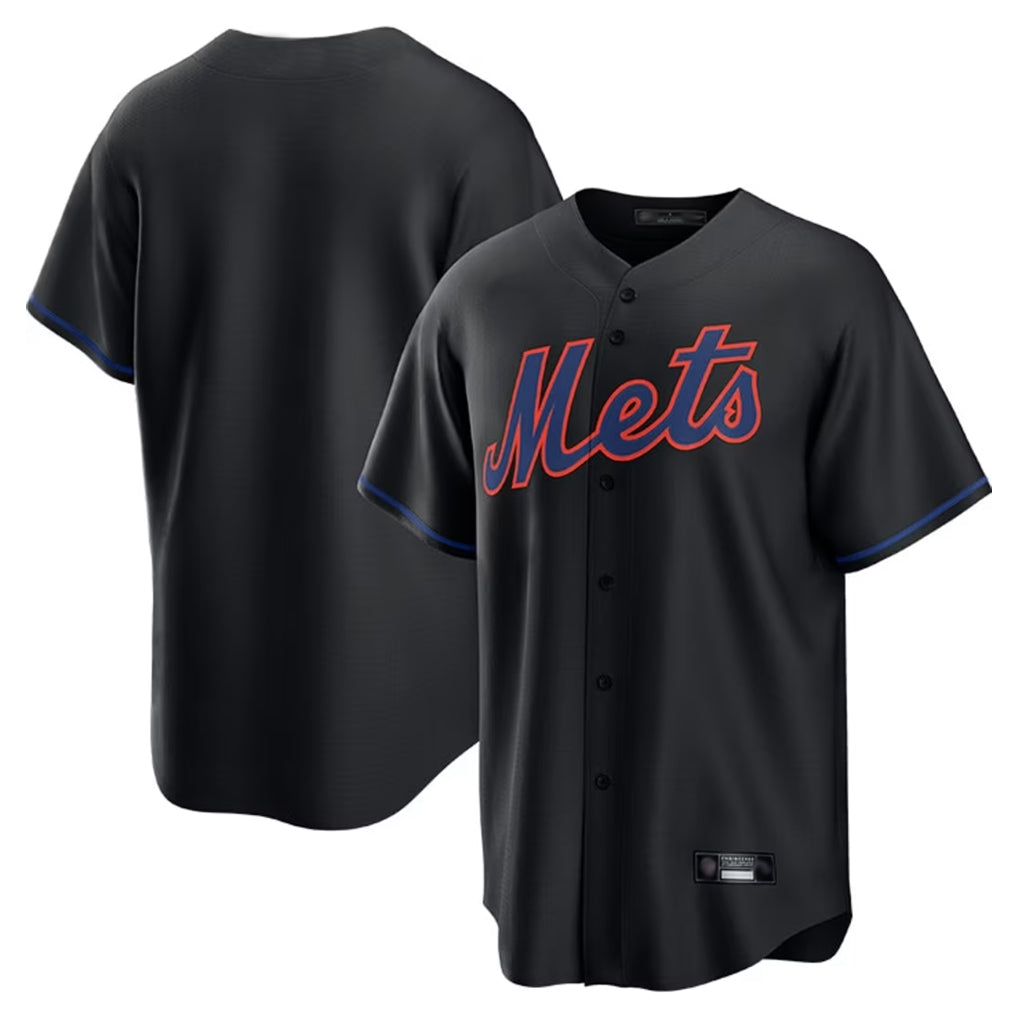 Silnrao NY.Mets ## Mets Blank Player Black Alternate Home Game Stitched Jerseys