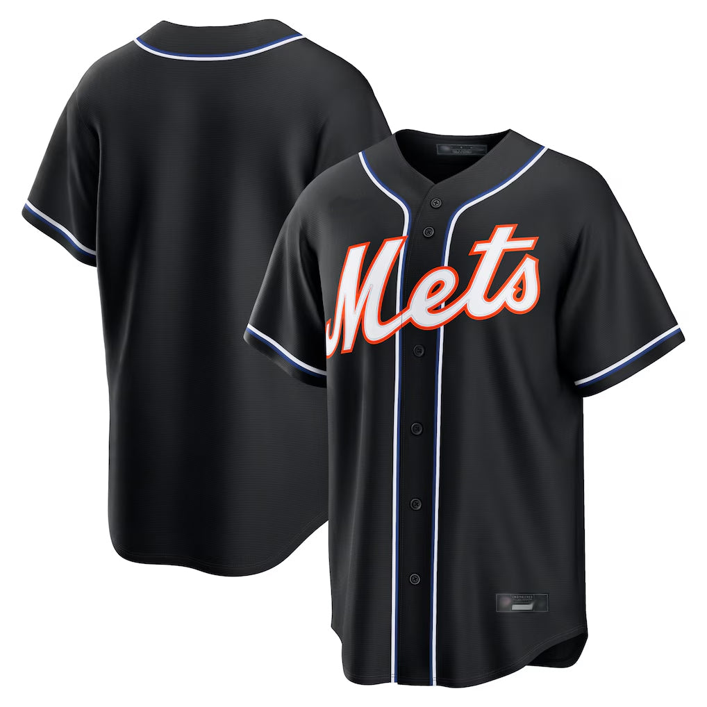 Silnrao NY.Mets ## Mets Blank Player Fashion Black Out Game Stitched Jerseys