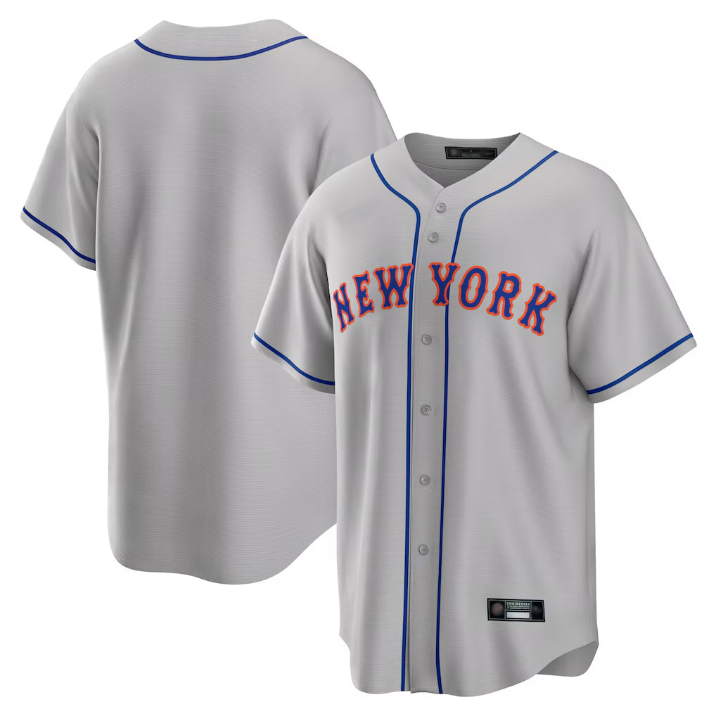 Silnrao NY.Mets ## Mets Blank Player Gray Road Home Game Stitched Jerseys