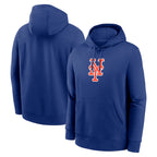 Silnrao NY.Mets ## Mets Blank Player Royal Logo Club Fleece Hoodie Home Stitched Jerseys