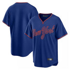 Silnrao NY.Mets ## Mets Blank Player Royal T-shirt Home Game Stitched Jerseys