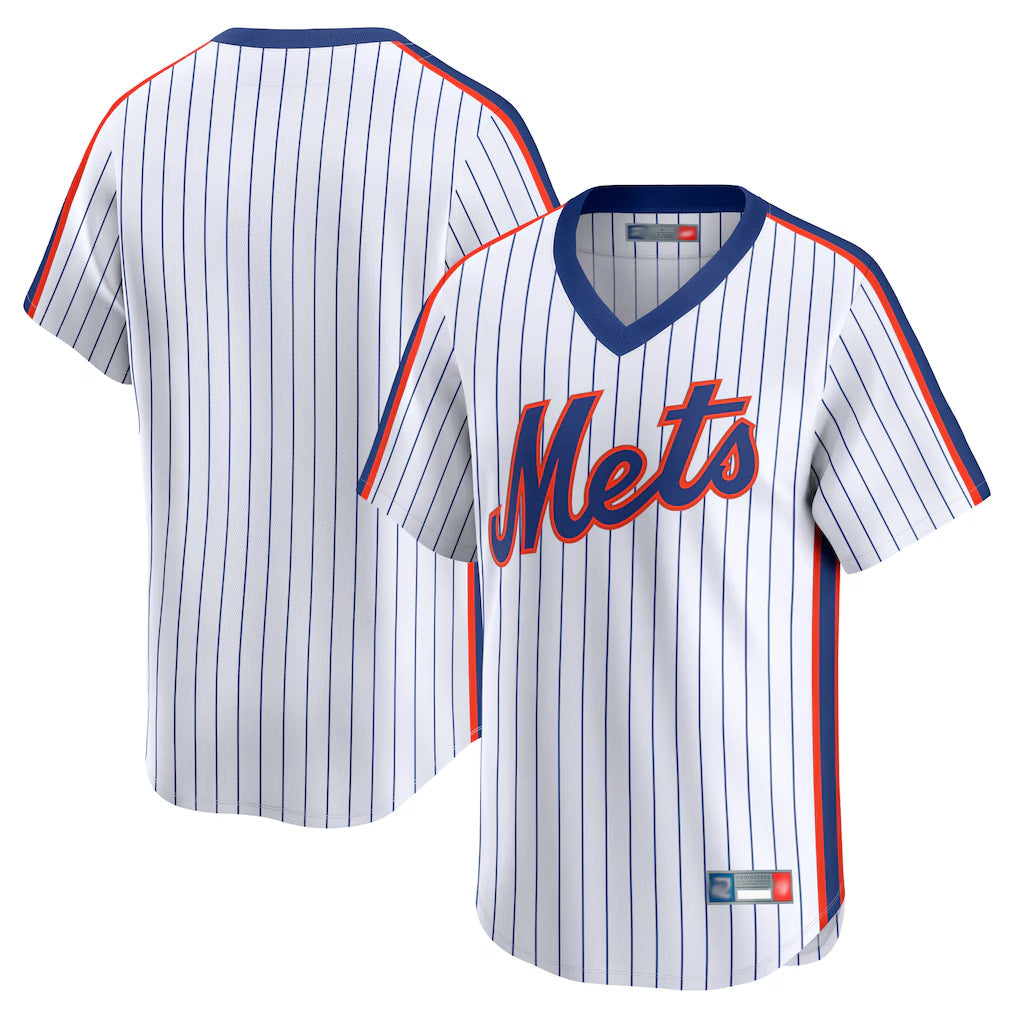 Silnrao NY.Mets ## Mets Blank Player White Cooperstown Collection T-shirt Game Stitched Jerseys