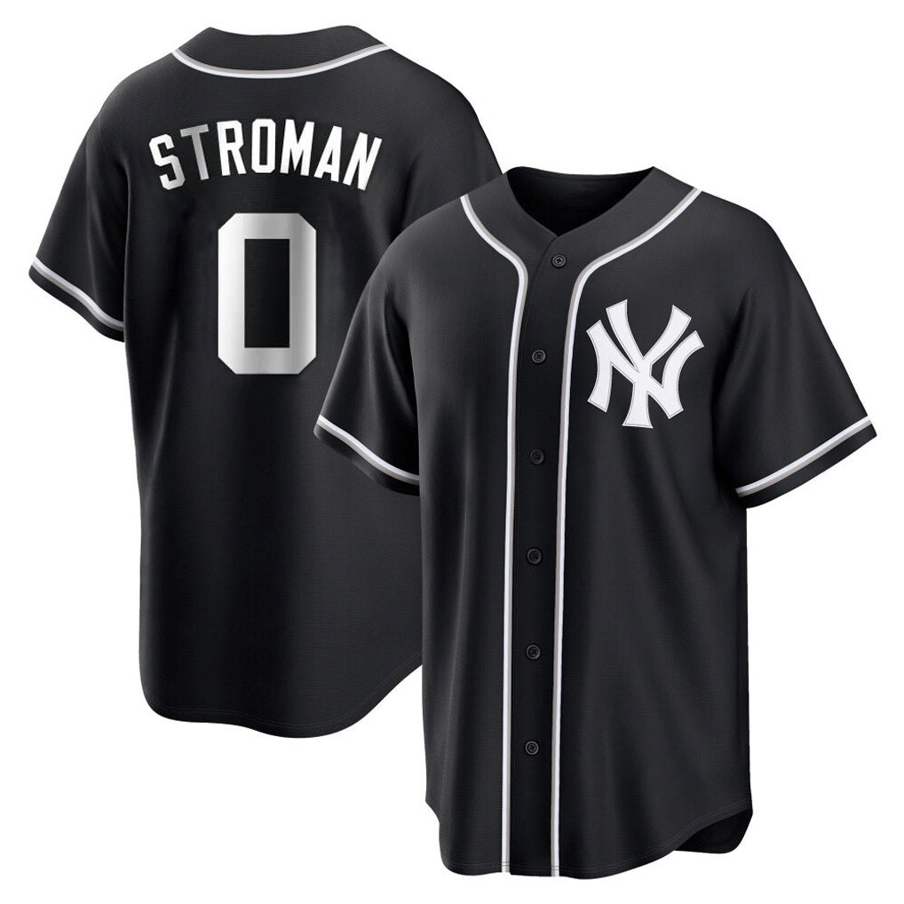 Silnrao  NY.Yankees #0 Marcus Stroman Player Black Out Game Home Stitched Jerseys