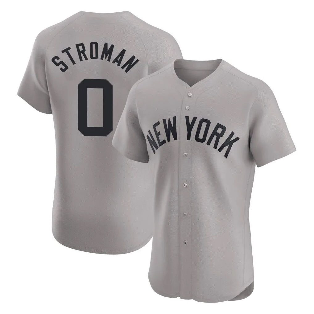 Silnrao  NY.Yankees #0 Marcus Stroman Player Gray Limited Elite Home Stitched Jerseys