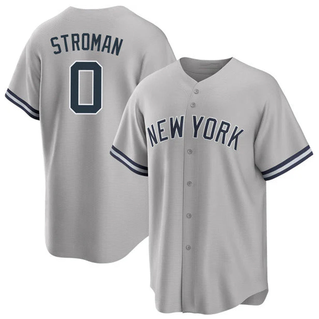 Silnrao  NY.Yankees #0 Marcus Stroman Player Gray Road Game Stitched Jerseys
