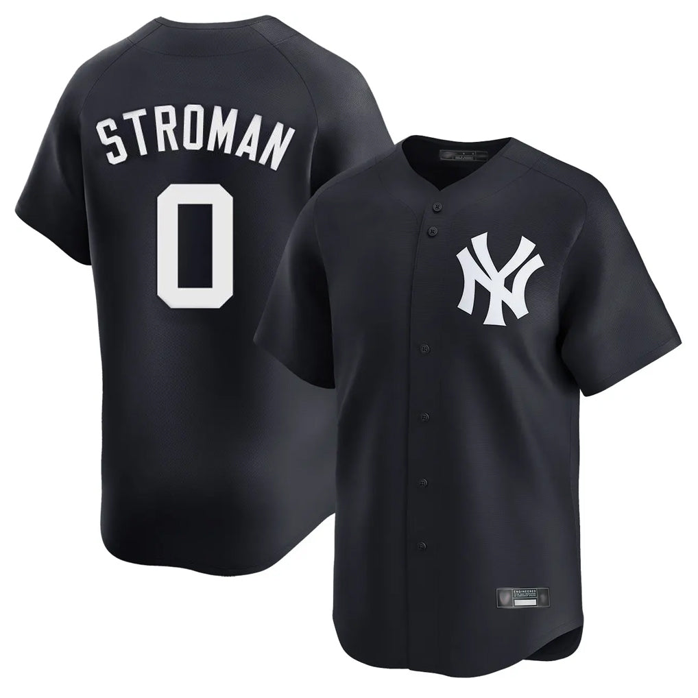 Silnrao NY.Yankees #0 Marcus Stroman Player Navy Alternate Limited Home Stitched Jerseys