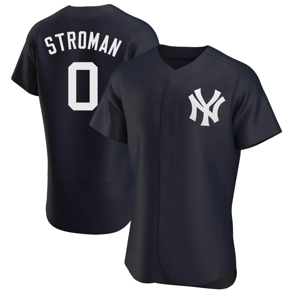 Silnrao NY.Yankees #0 Marcus Stroman Player Navy Limited Elite Home Stitched Jerseys
